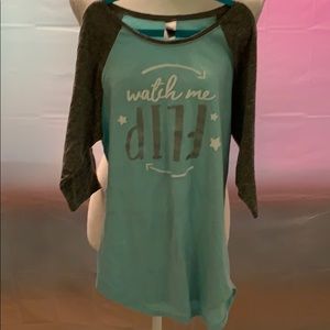 Instant Message EUC raglan flip shirt